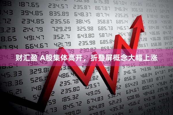 财汇盈 A股集体高开，折叠屏概念大幅上涨