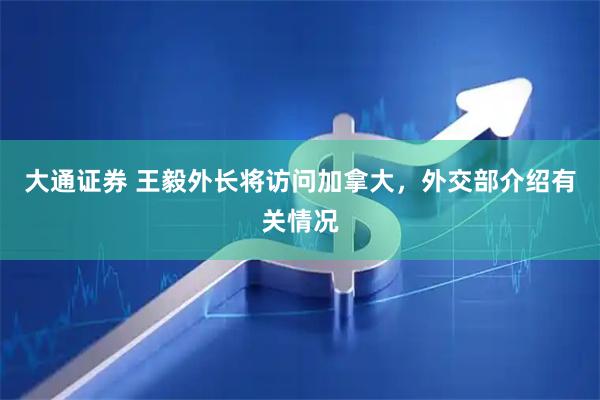 大通证券 王毅外长将访问加拿大，外交部介绍有关情况